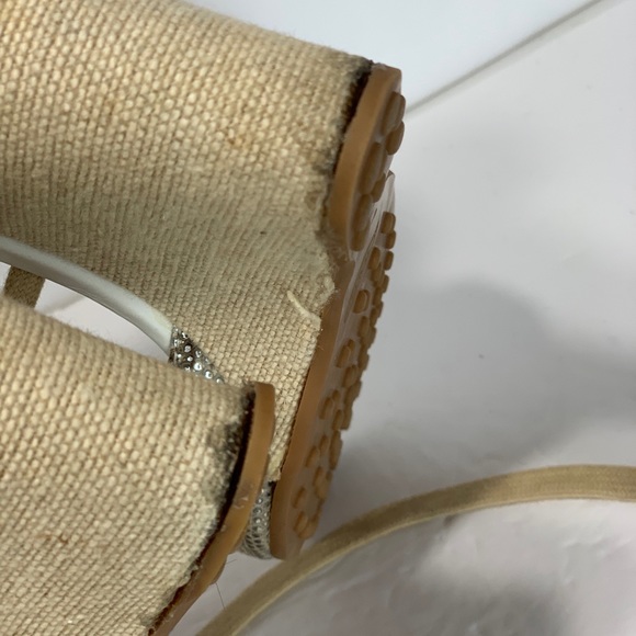 Tod’s beige tie up wedge sandals - Picture 7 of 8